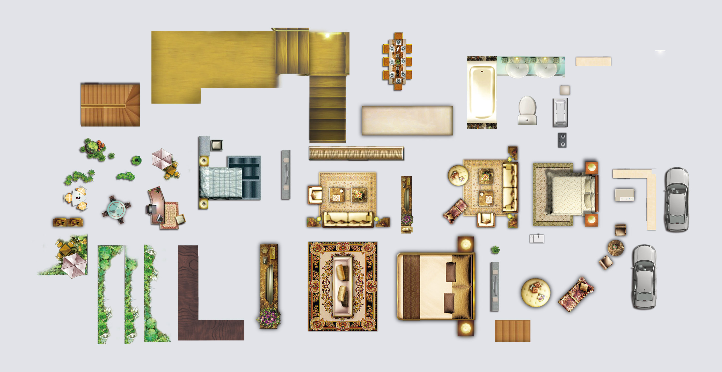 金螳螂设计师必备 国际顶级100套PSD彩平素材与图块集，涵盖家用电器元素